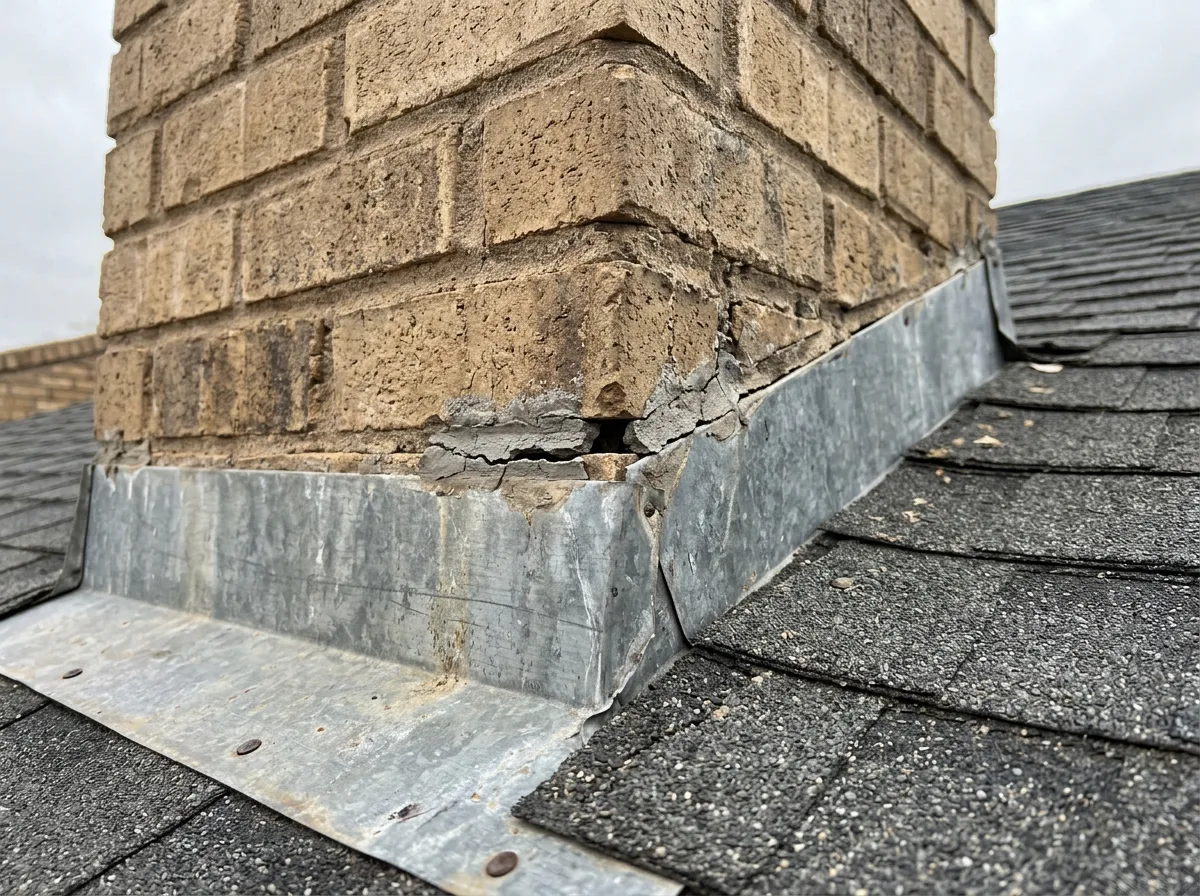 Close-up roof flashing used in the sample condition report